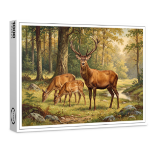 raxxa Premium-Puzzle: Rothirsch mit Familie