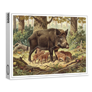 raxxa Premium-Puzzle: Wildschwein mit Jungtier