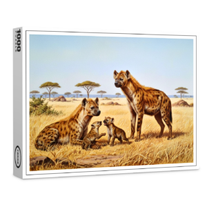 raxxa Premium-Puzzle: Hyänen mit Jungtieren in Afrika
