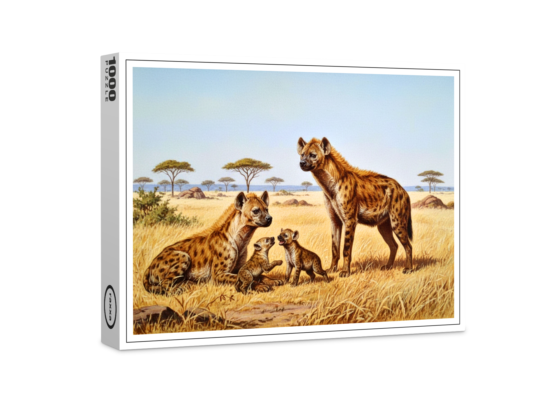 raxxa Premium-Puzzle: Hyänen mit Jungtieren in Afrika