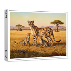 raxxa Premium-Puzzle: Gepard mit Jungtieren in Afrika