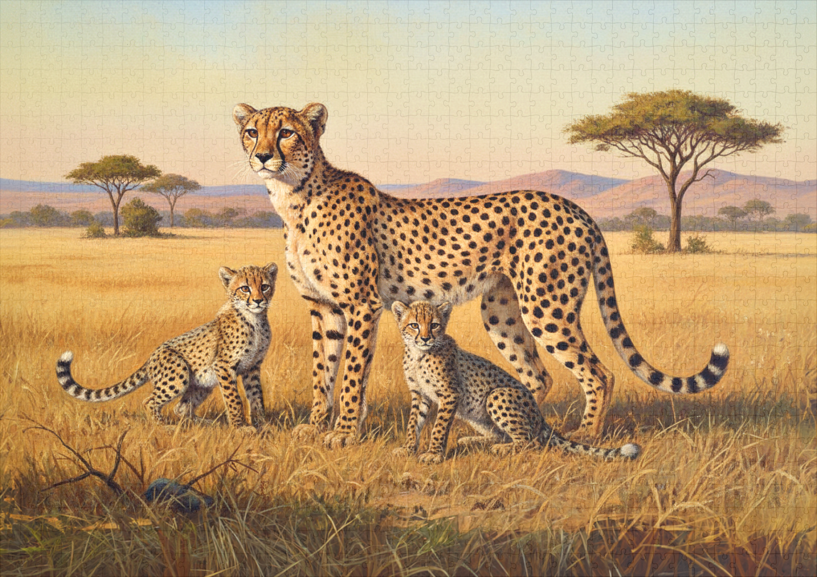 raxxa Premium-Puzzle: Gepard mit Jungtieren in Afrika - Imagen 2