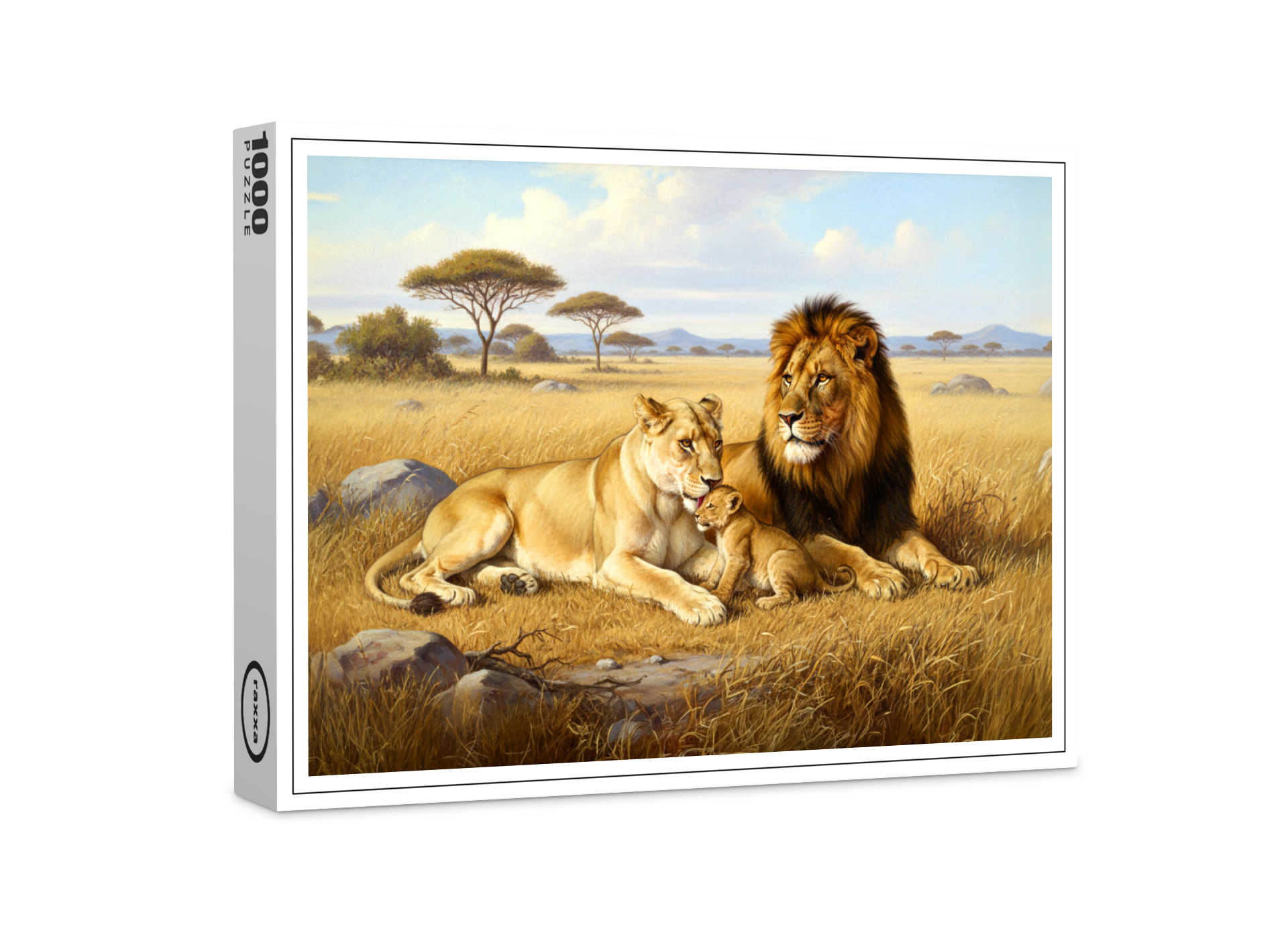 raxxa Premium-Puzzle: Löwenfamilie in Afrika