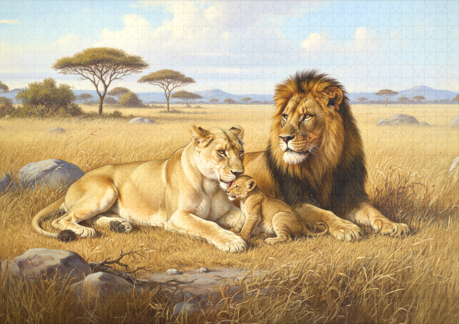 raxxa Premium-Puzzle: Löwenfamilie in Afrika - Image 2