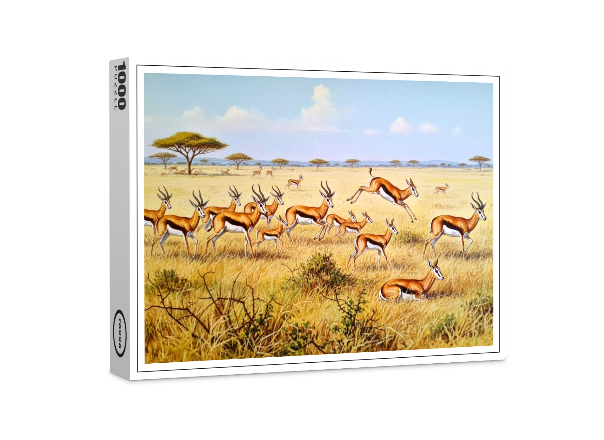 raxxa Premium-Puzzle: Springböcke in Afrika