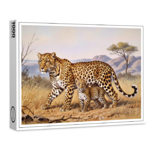 raxxa Premium-Puzzle: Leopard mit Jungtier in Afrika