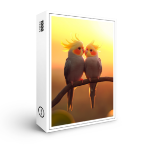 raxxa Premium-Puzzle: Niedliche Nymphensittiche - voller Liebe