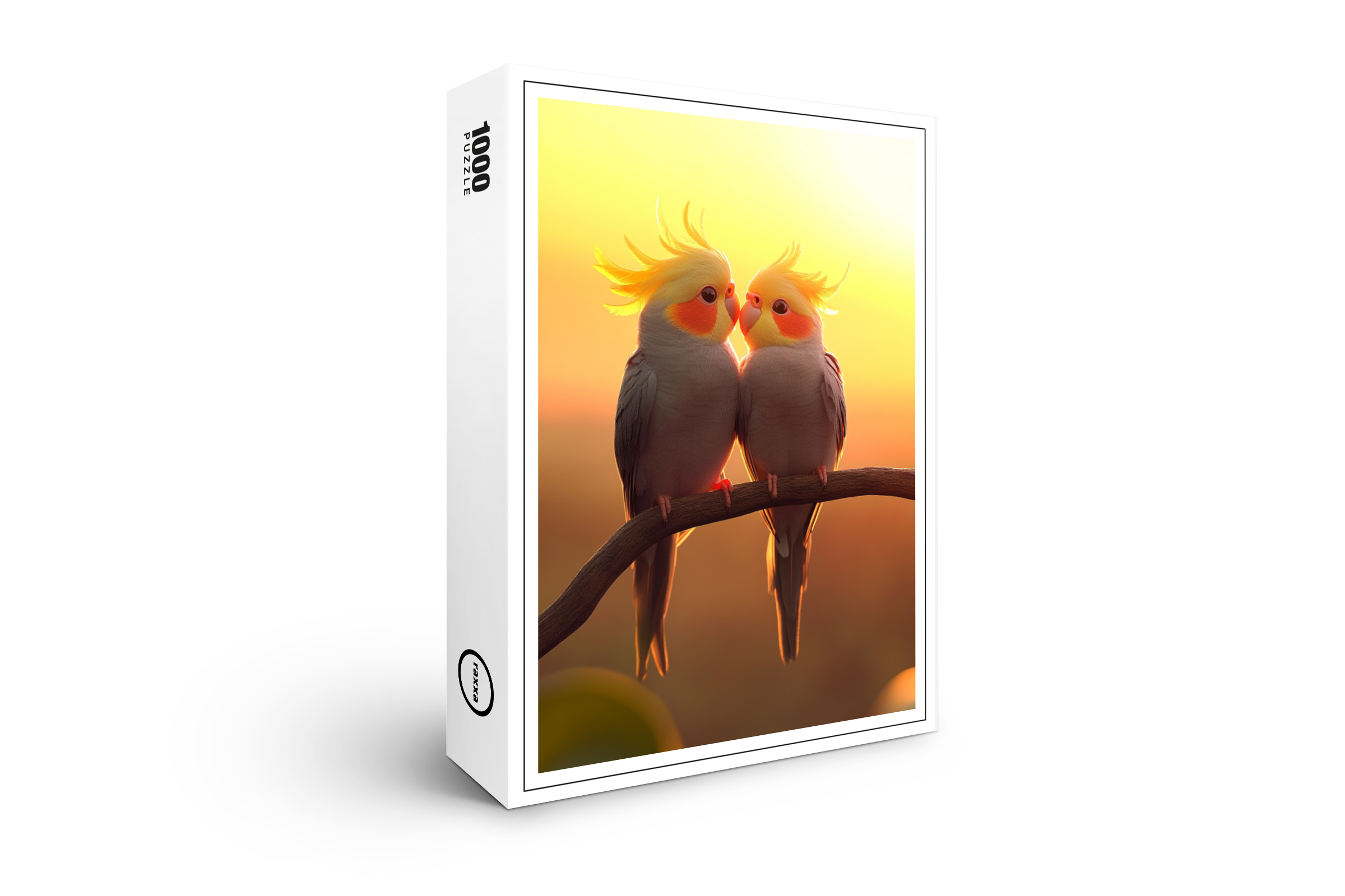 raxxa Premium-Puzzle: Niedliche Nymphensittiche - voller Liebe