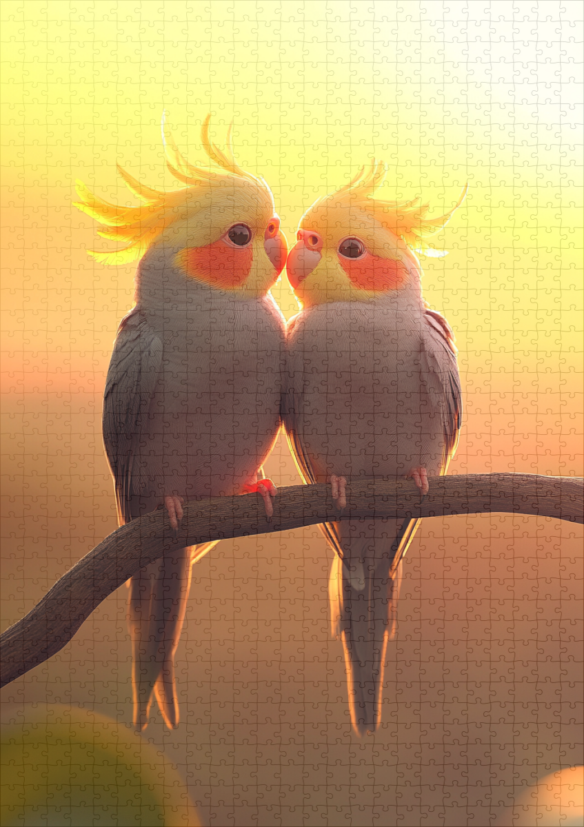 raxxa Premium-Puzzle: Niedliche Nymphensittiche - voller Liebe - Image 2