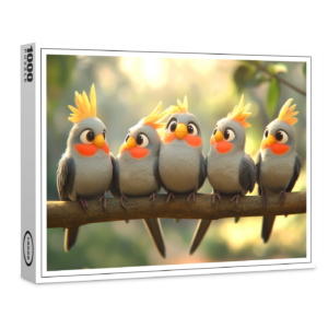 raxxa Premium-Puzzle: Niedliche Nymphensittiche - coole Gang