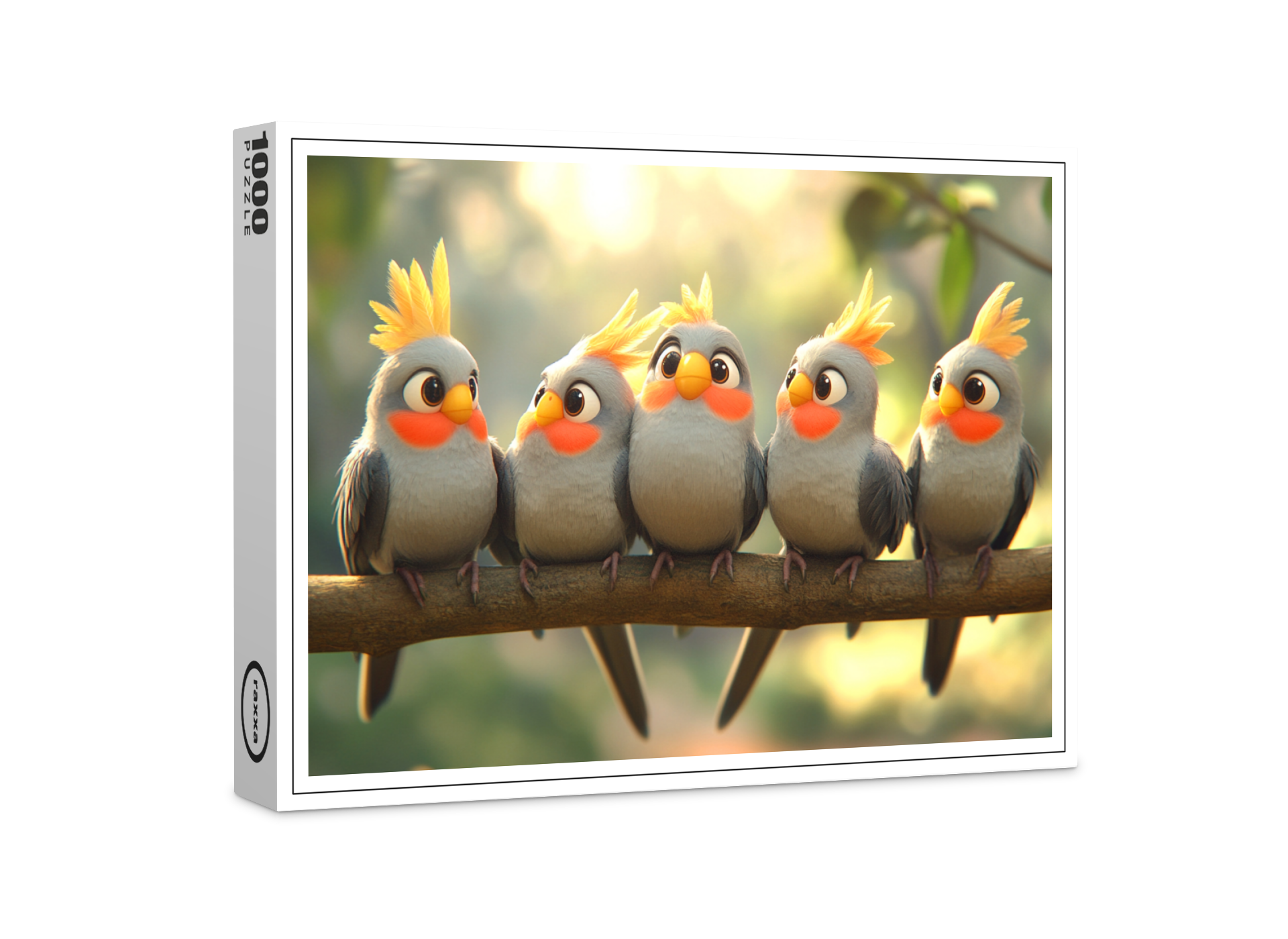 raxxa Premium-Puzzle: Niedliche Nymphensittiche - coole Gang
