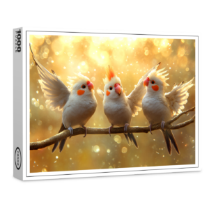 raxxa Premium-Puzzle: Nymphensittiche auf dem Ast