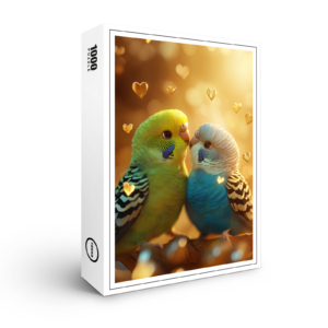 raxxa Premium-Puzzle: Wellensittiche verliebt