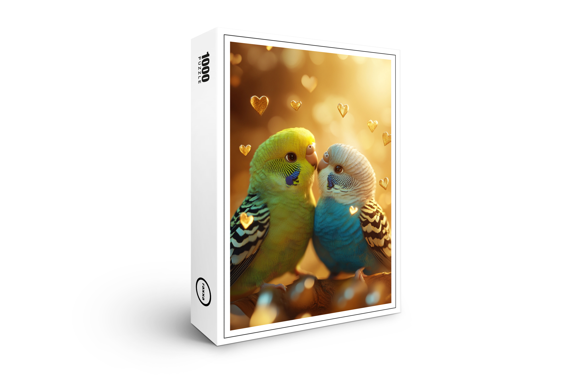 raxxa Premium-Puzzle: Wellensittiche verliebt