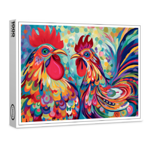 raxxa Premium-Puzzle: Farbenfrohe Hühner