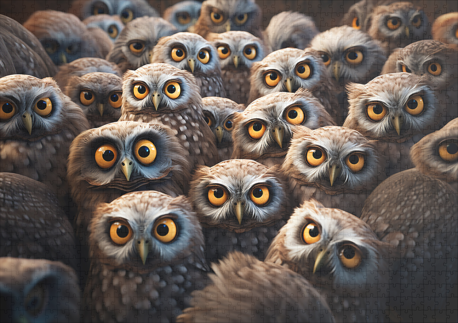 raxxa Premium-Puzzle: Gruppenbild mit fröhlichen Eulen - immagine 2