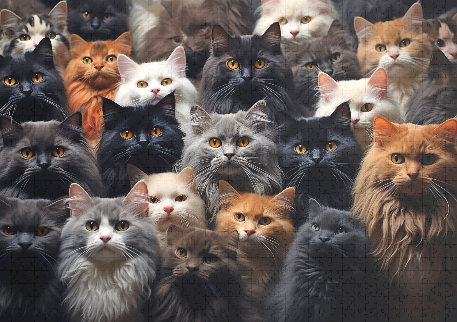 raxxa Premium-Puzzle: Gruppenbild mit neugierigen Katzen - Imagen 2