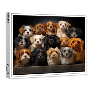 raxxa Premium-Puzzle: Gruppenbild mit neugierigen Hunden