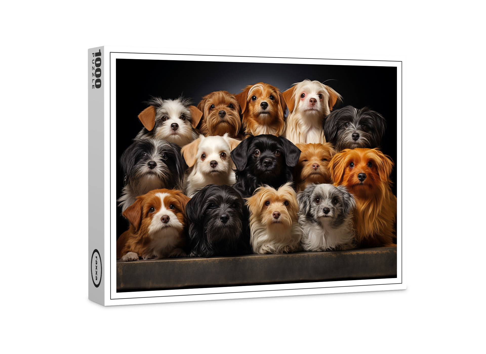 raxxa Premium-Puzzle: Gruppenbild mit neugierigen Hunden