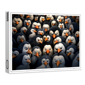 raxxa Premium-Puzzle: Gruppenbild mit beobachtenden Pinguinen