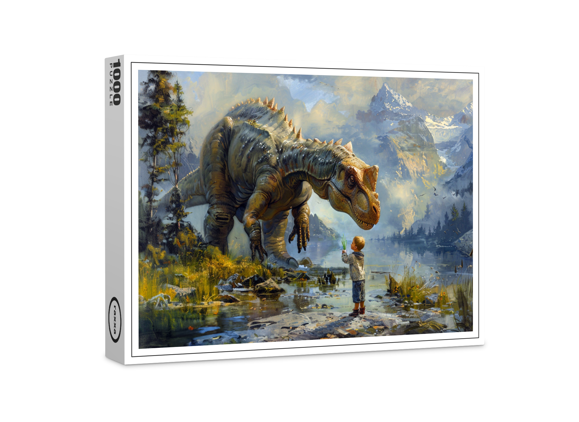 raxxa Premium-Puzzle: Dinosaurier und kleiner Junge - mein bester Freund