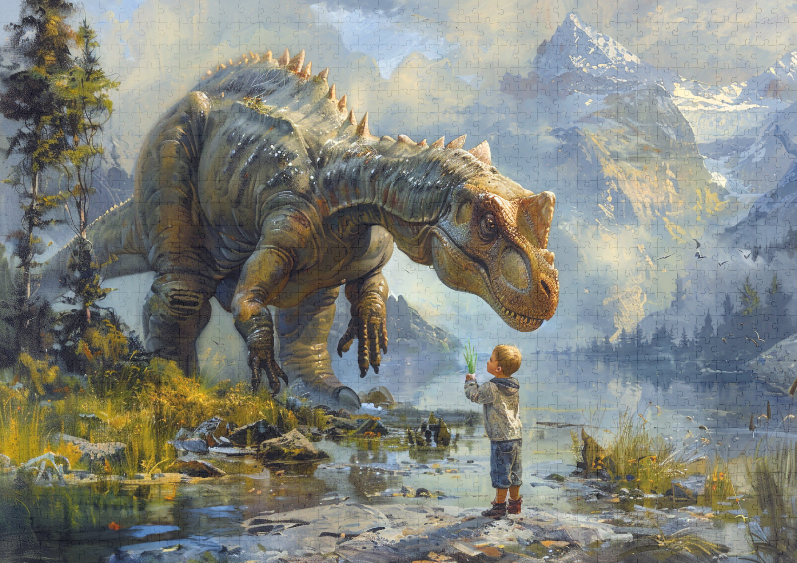 raxxa Premium-Puzzle: Dinosaurier und kleiner Junge - mein bester Freund - immagine 2