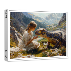 raxxa Premium-Puzzle: Mädchen und liebevoller Dinosaurier