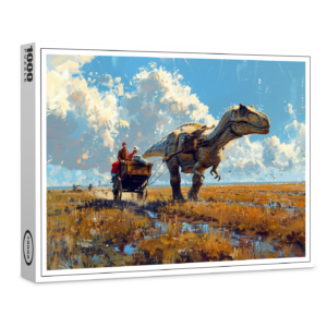 raxxa Premium-Puzzle: Dinosaurier zieht eine Kutsche