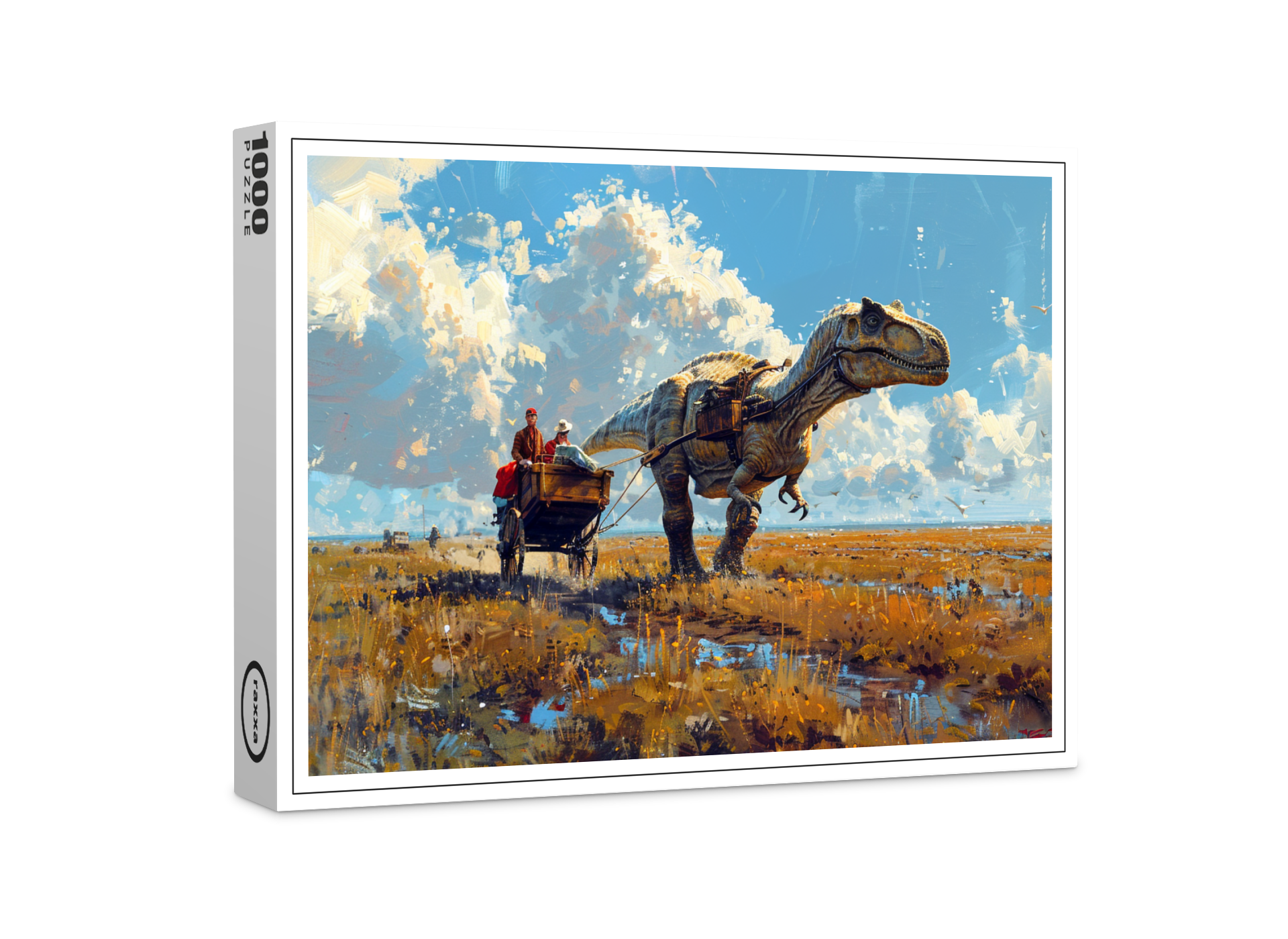 raxxa Premium-Puzzle: Dinosaurier zieht eine Kutsche