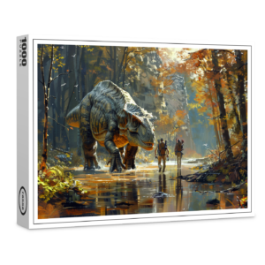 raxxa Premium-Puzzle: Großer Saurier und seine Menschenfreunde