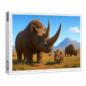 raxxa Premium-Puzzle: Ausgestorben in der Eiszeit - Wollnashorn Coelodonta antiquitatis