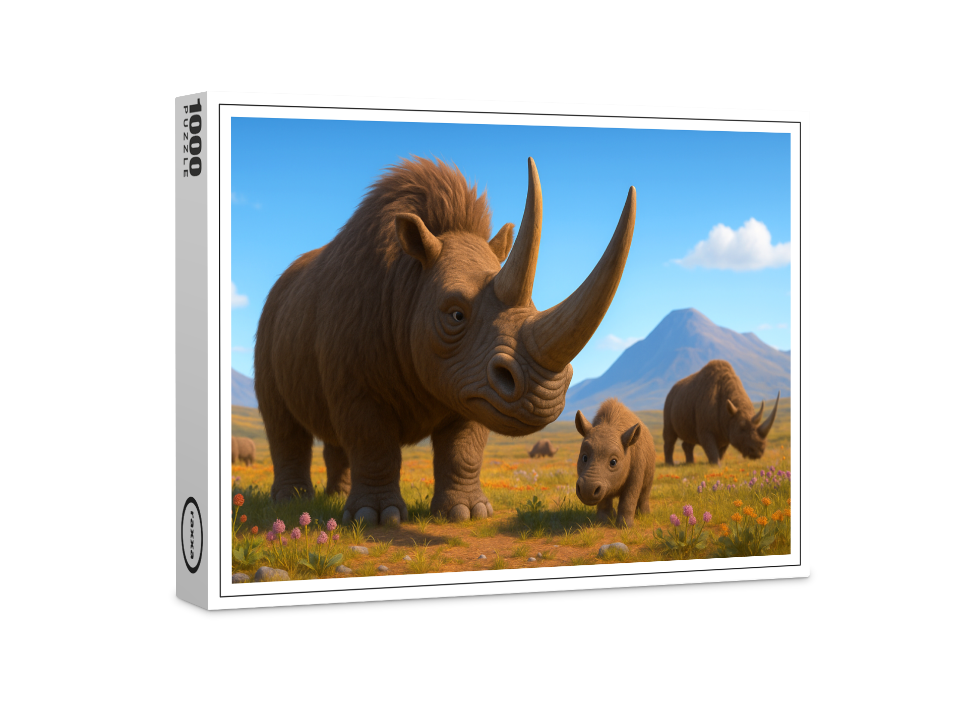 raxxa Premium-Puzzle: Ausgestorben in der Eiszeit - Wollnashorn Coelodonta antiquitatis