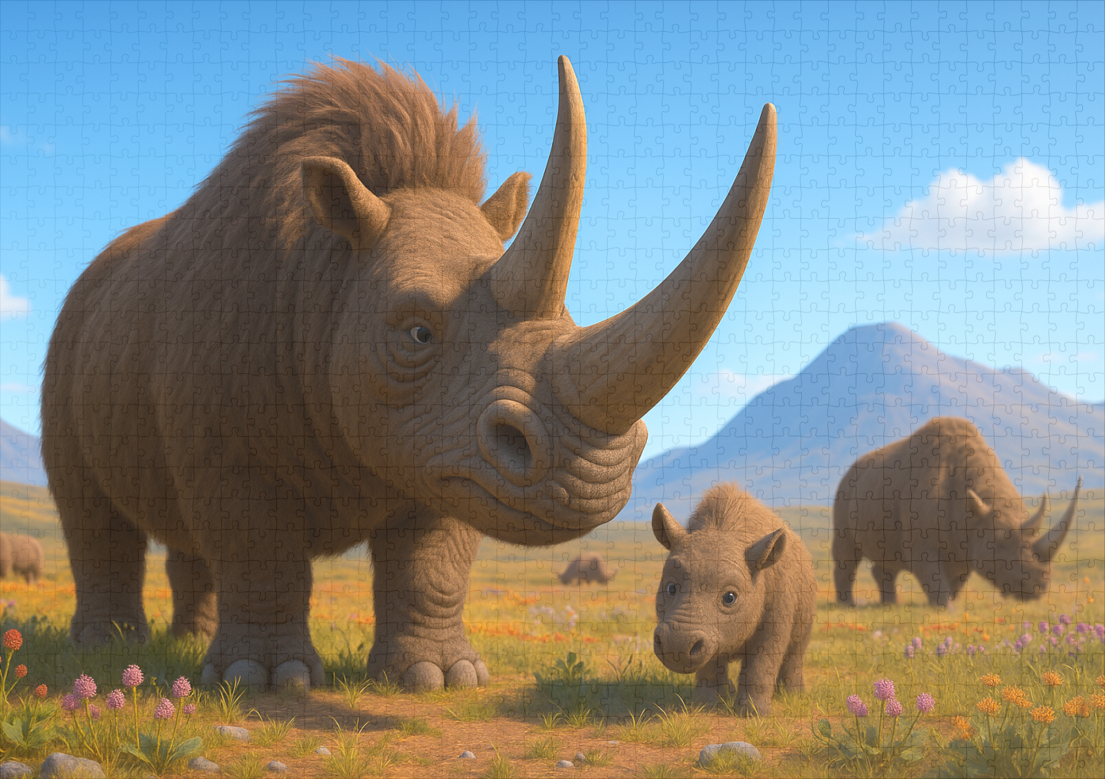 raxxa Premium-Puzzle: Ausgestorben in der Eiszeit - Wollnashorn Coelodonta antiquitatis – Bild 2