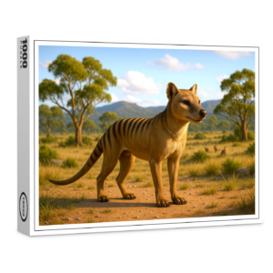 raxxa Premium-Puzzle: Ausgestorben vor Jahrzehnten - Beutelwolf oder tasmanischer Wolf