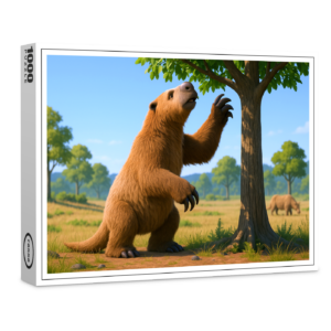 raxxa Premium-Puzzle: Ausgestorben in der Eiszeit - Riesenfaultier Megatherium americanum