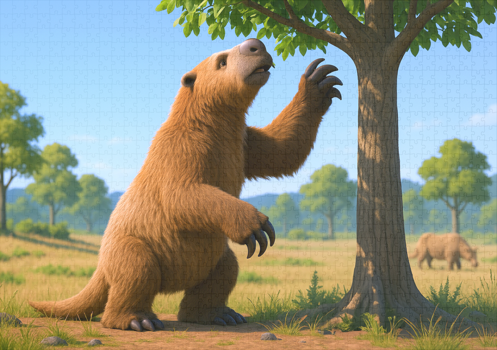 raxxa Premium-Puzzle: Ausgestorben in der Eiszeit - Riesenfaultier Megatherium americanum - immagine 2