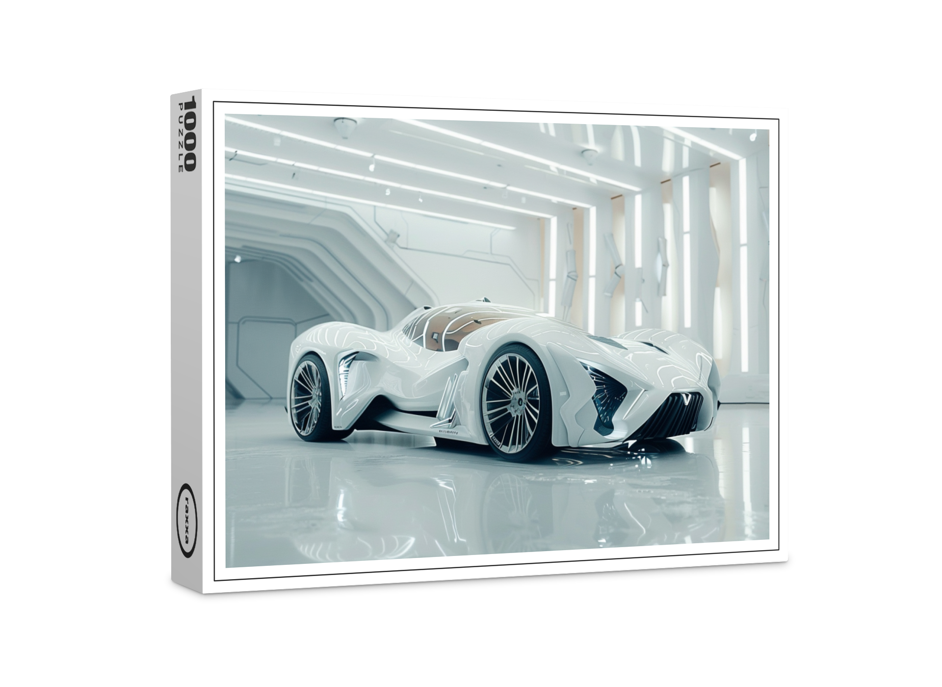 raxxa Premium-Puzzle: Hypermodernes Fahrzeug in coolem Design