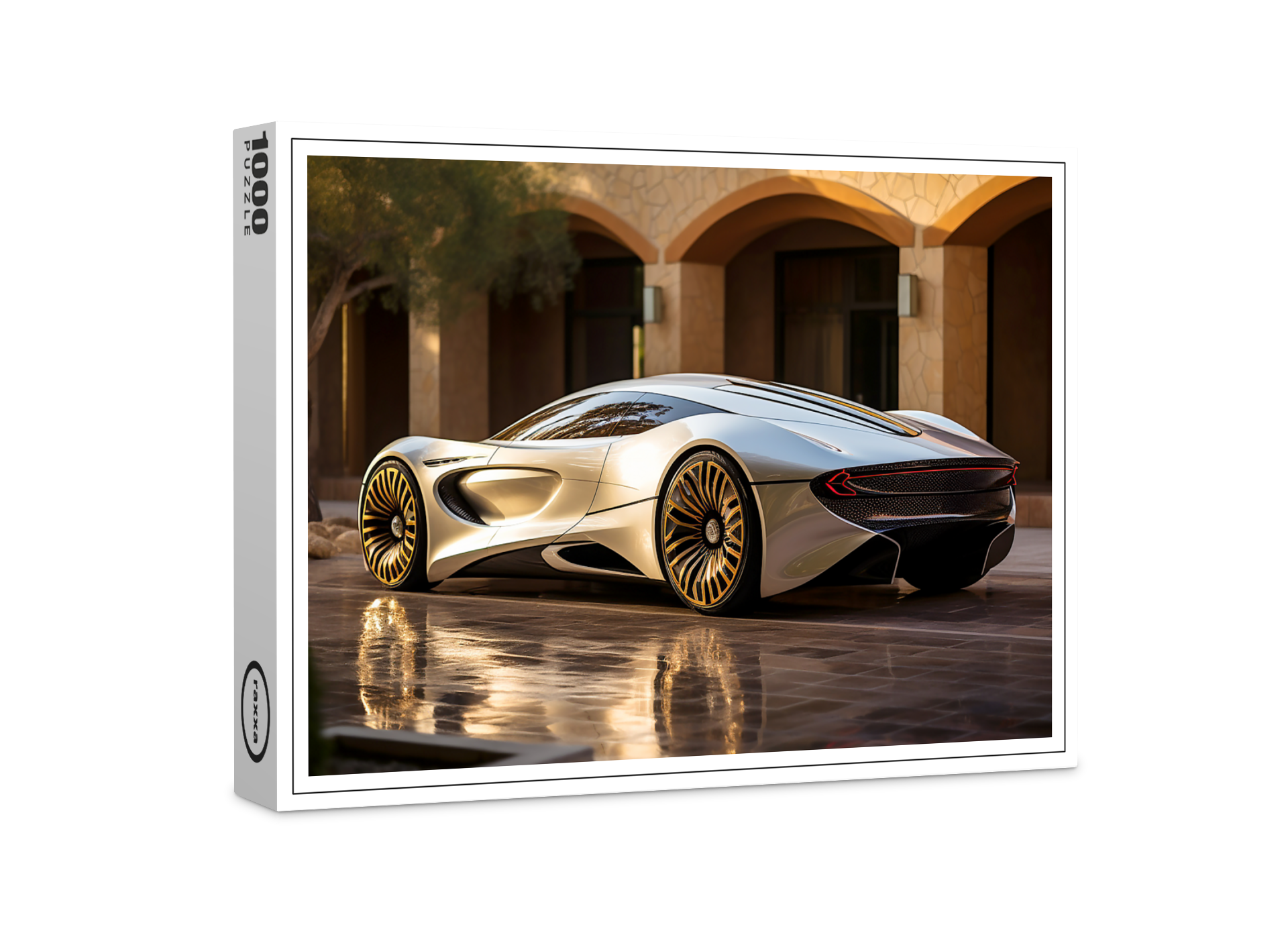 raxxa Premium-Puzzle: Cooler Sportwagen in der Stadt