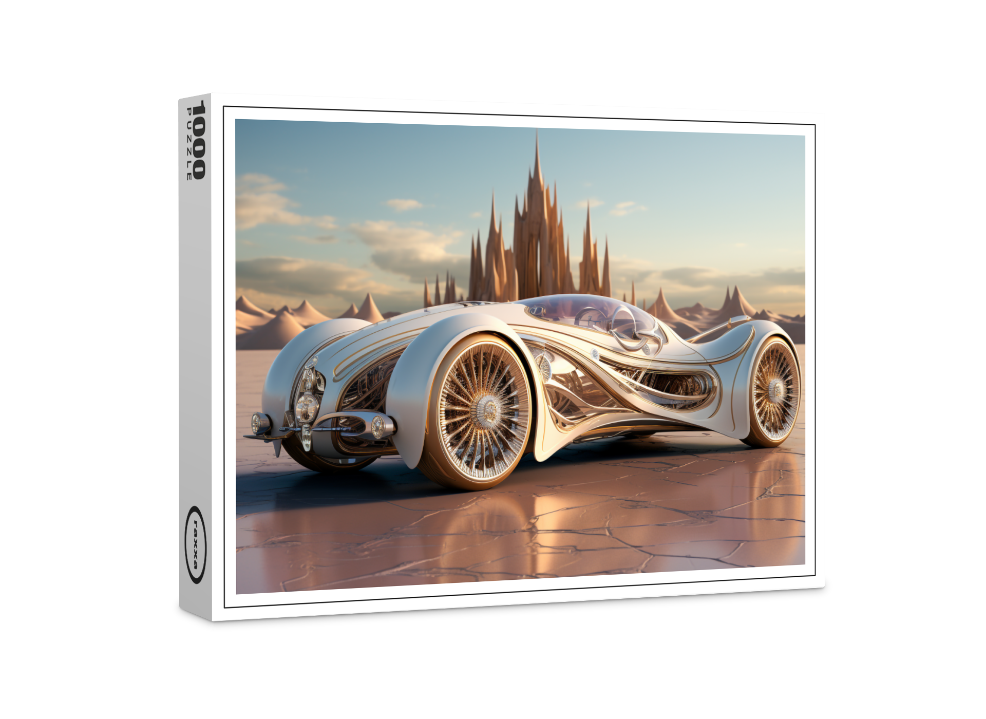 raxxa Premium-Puzzle: Moderner Sportwagen in coolem Design