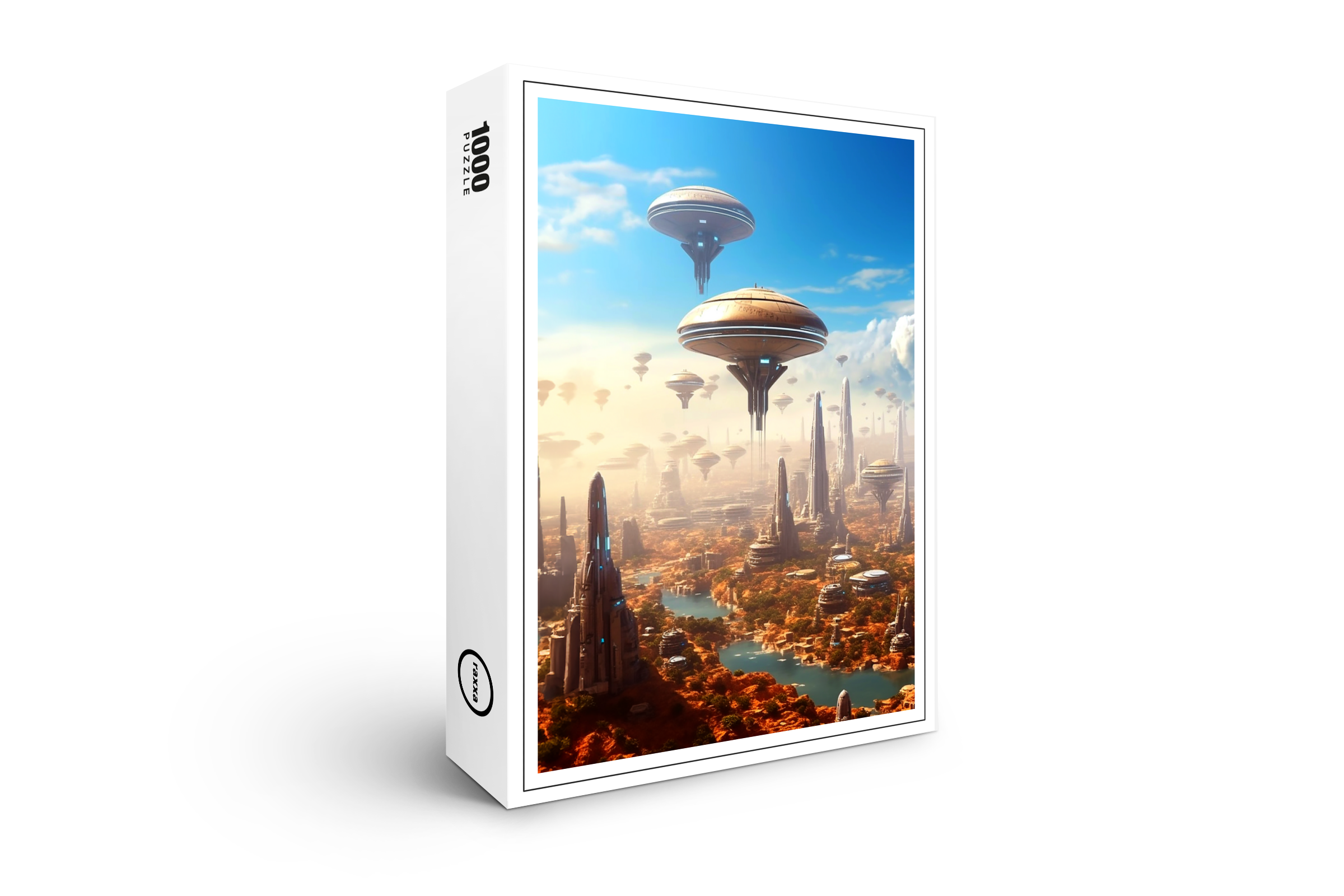 raxxa Premium-Puzzle: Raumstationen auf einem fremden Planeten