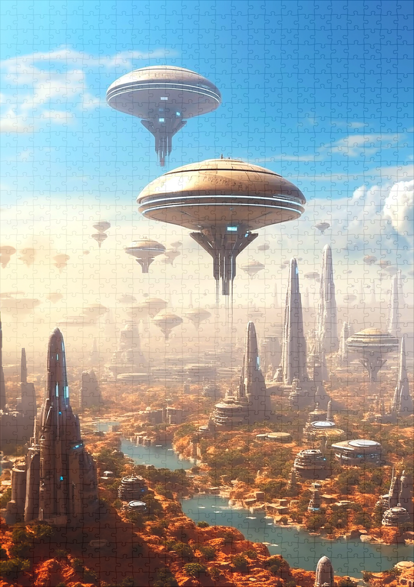 raxxa Premium-Puzzle: Raumstationen auf einem fremden Planeten – Image 2