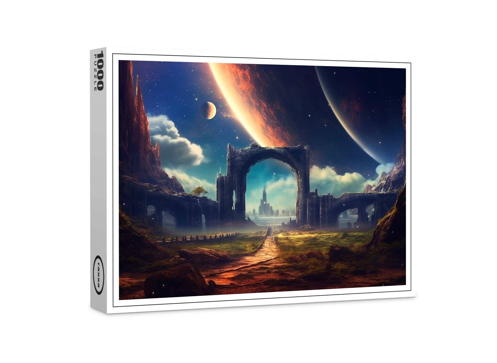 raxxa Premium-Puzzle: Bizarre Architektur auf einem fremden Planeten