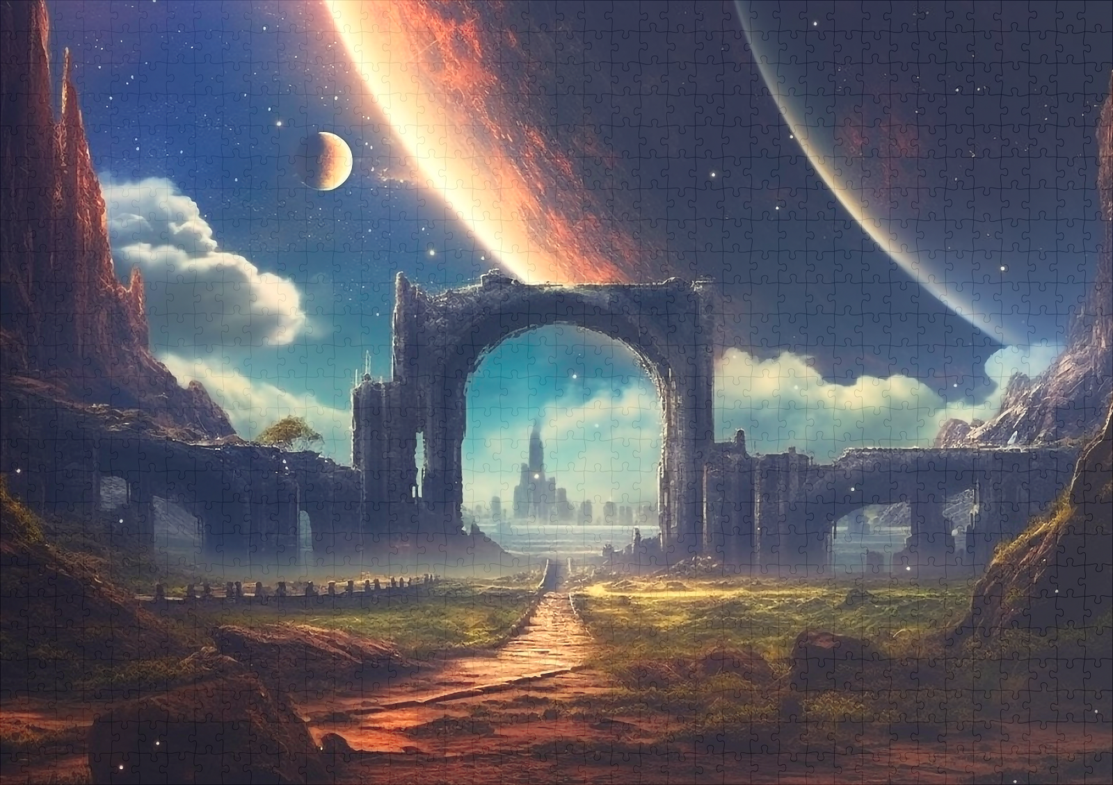 raxxa Premium-Puzzle: Bizarre Architektur auf einem fremden Planeten – Image 2