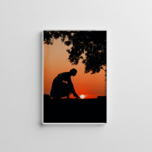 raxxa Glas-Magnet: Mädchen bei Sonnenuntergang