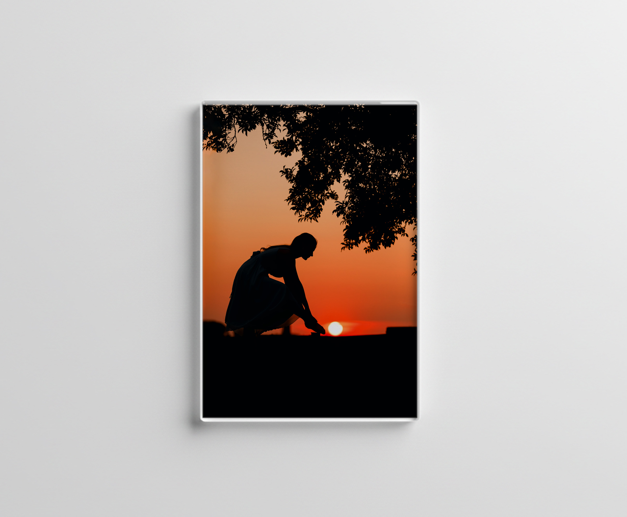 raxxa Glas-Magnet: Mädchen bei Sonnenuntergang