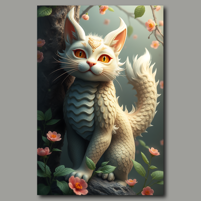 raxxa Canva: White Dragon Cat - Image 2