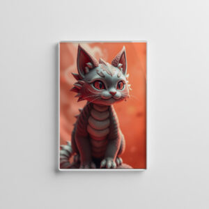 raxxa Glas-Magnet: Orange Dragon Cat