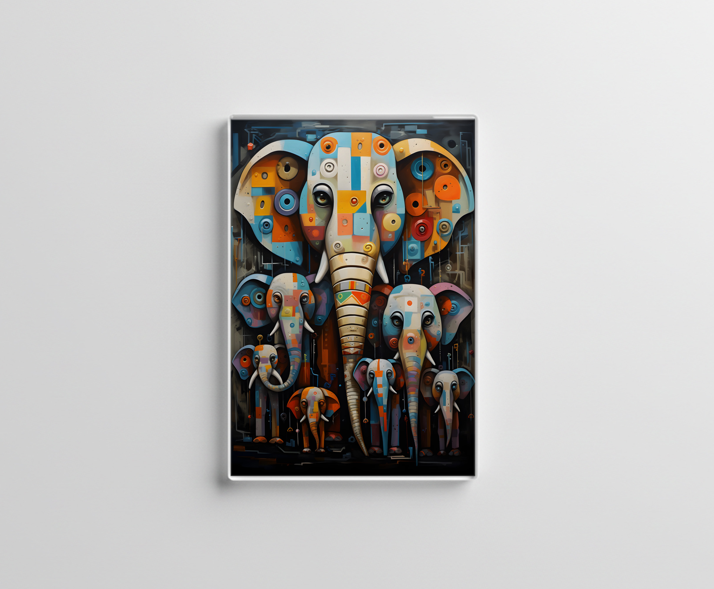 raxxa Glas-Magnet: Whimsical Bunte Elefanten