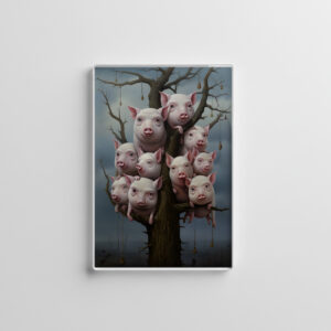 raxxa Glas-Magnet: Whimsical Schweine Baum