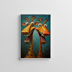 raxxa Glas-Magnet: Whimsical Lachende Giraffen